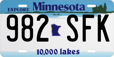 MN license plate 982SFK