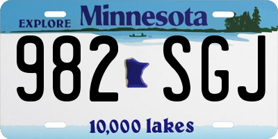 MN license plate 982SGJ
