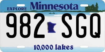MN license plate 982SGQ