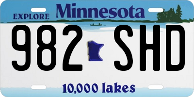 MN license plate 982SHD