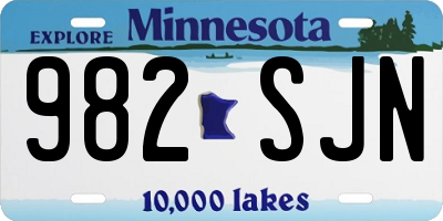 MN license plate 982SJN