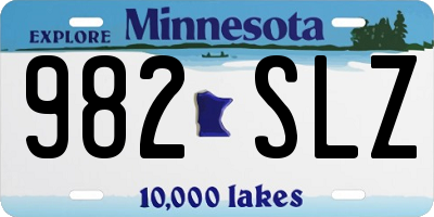MN license plate 982SLZ