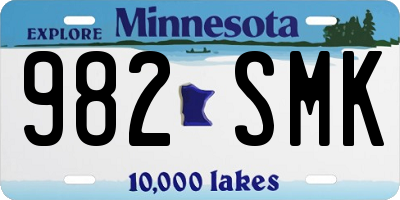 MN license plate 982SMK
