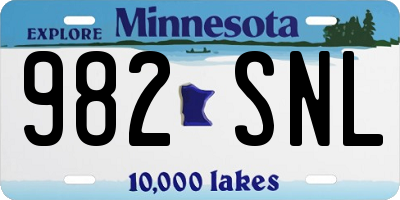 MN license plate 982SNL