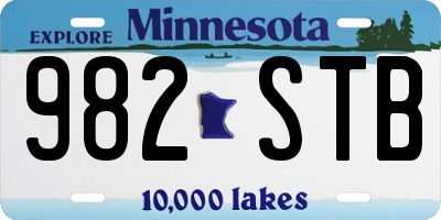 MN license plate 982STB