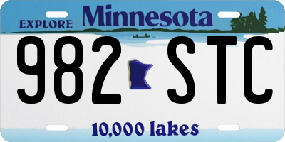 MN license plate 982STC
