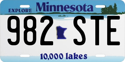 MN license plate 982STE