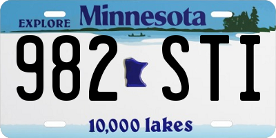 MN license plate 982STI