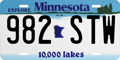 MN license plate 982STW