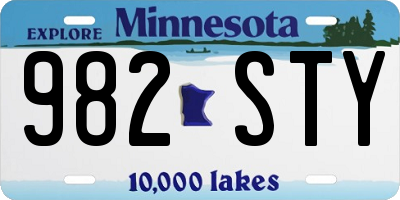 MN license plate 982STY