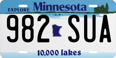 MN license plate 982SUA