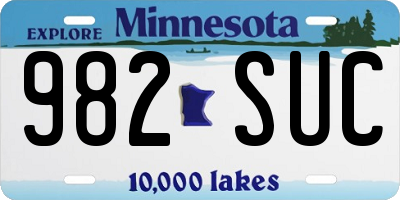 MN license plate 982SUC