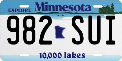 MN license plate 982SUI