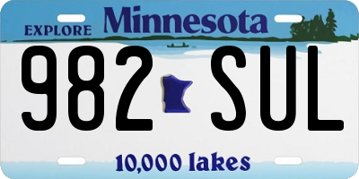 MN license plate 982SUL