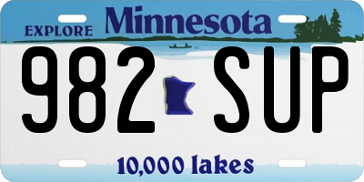 MN license plate 982SUP