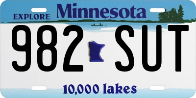 MN license plate 982SUT