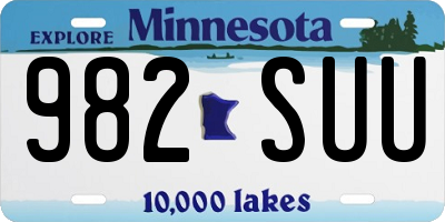 MN license plate 982SUU