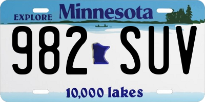 MN license plate 982SUV