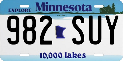 MN license plate 982SUY
