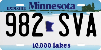 MN license plate 982SVA