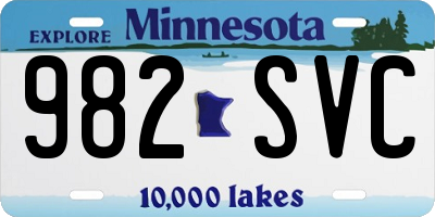 MN license plate 982SVC