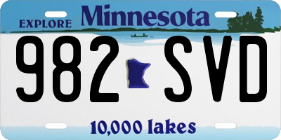 MN license plate 982SVD