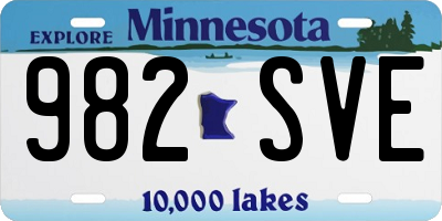 MN license plate 982SVE