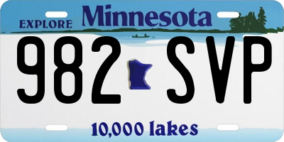 MN license plate 982SVP