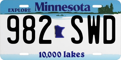 MN license plate 982SWD