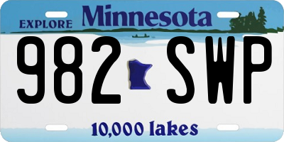 MN license plate 982SWP