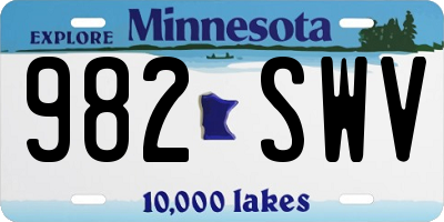 MN license plate 982SWV