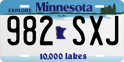 MN license plate 982SXJ