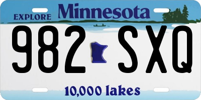 MN license plate 982SXQ