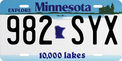 MN license plate 982SYX