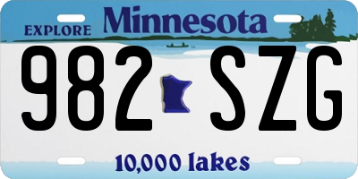 MN license plate 982SZG