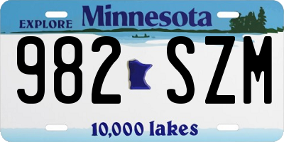 MN license plate 982SZM