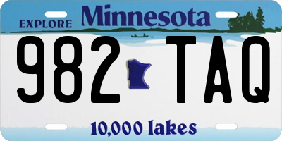 MN license plate 982TAQ
