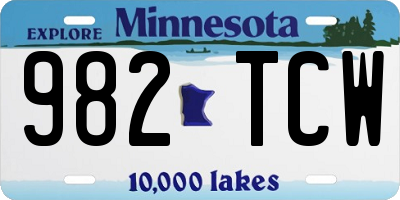 MN license plate 982TCW