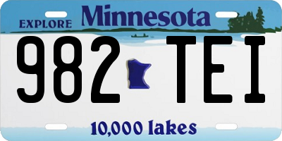MN license plate 982TEI