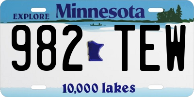 MN license plate 982TEW