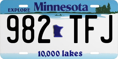 MN license plate 982TFJ