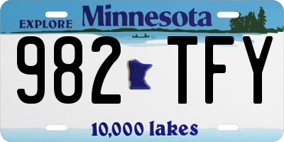MN license plate 982TFY