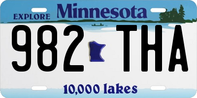 MN license plate 982THA