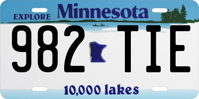 MN license plate 982TIE
