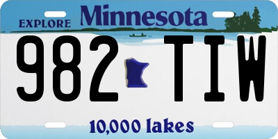 MN license plate 982TIW