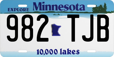 MN license plate 982TJB