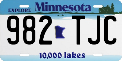 MN license plate 982TJC
