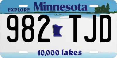 MN license plate 982TJD