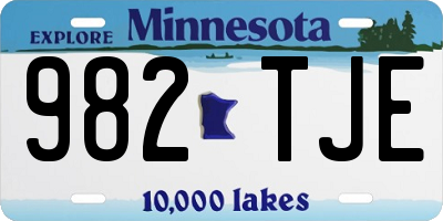 MN license plate 982TJE