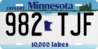 MN license plate 982TJF
